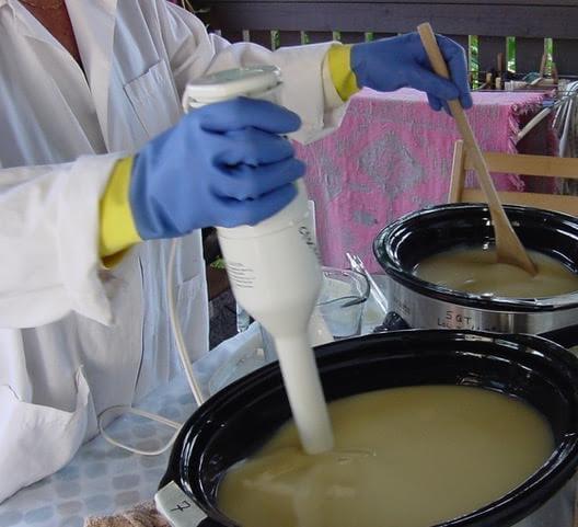 Making hot-process soap